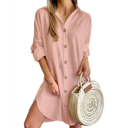 Women's Button-Front Dress – Beatriz – Pink