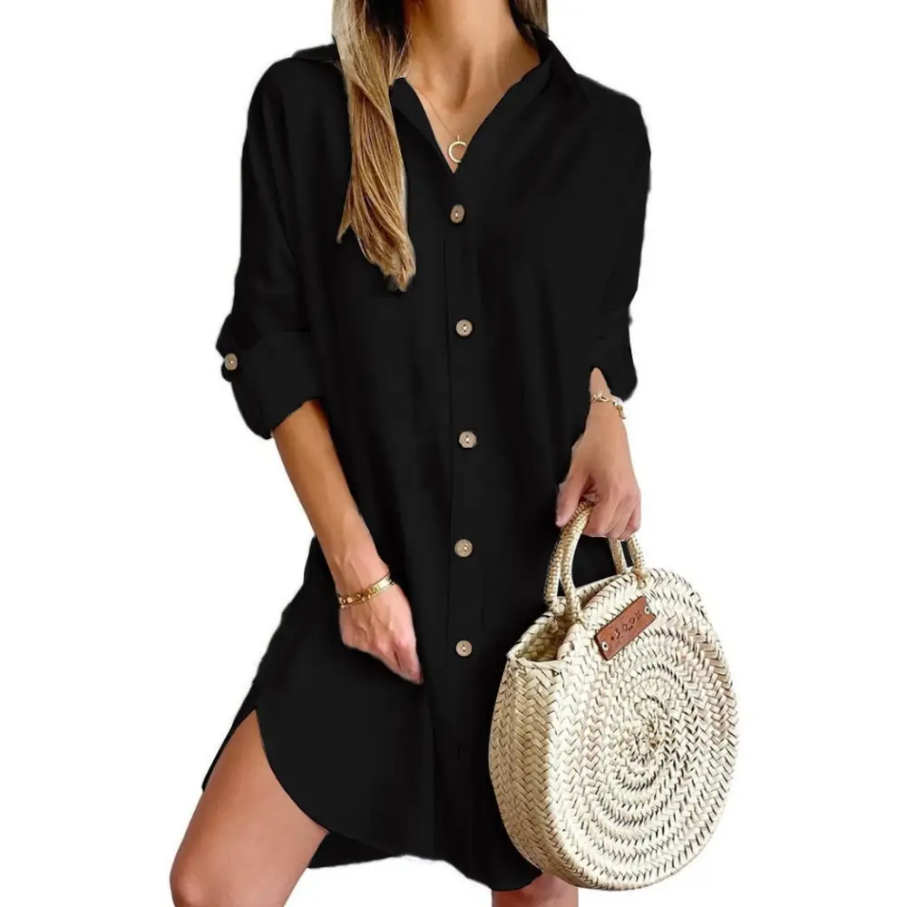 Women's Button-Front Dress – Beatriz – Black