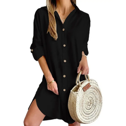 Women's Button-Front Dress – Beatriz – Black