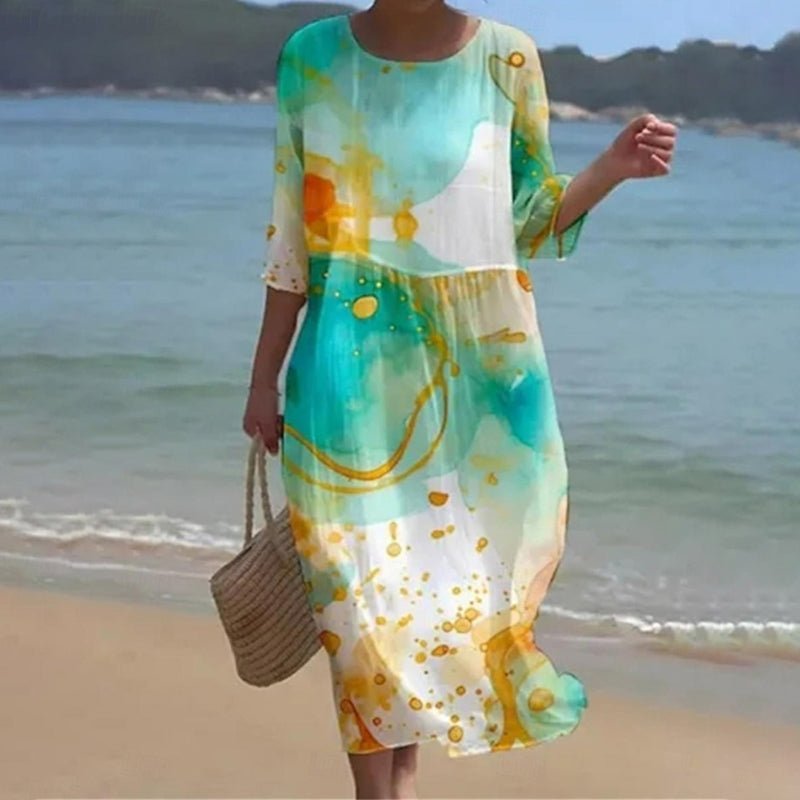 Printed Dress – Danielle – Green Print