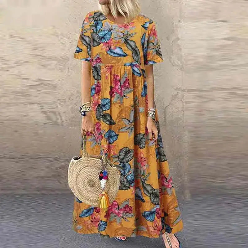 Women's Printed Dress – Jussara – Yellow