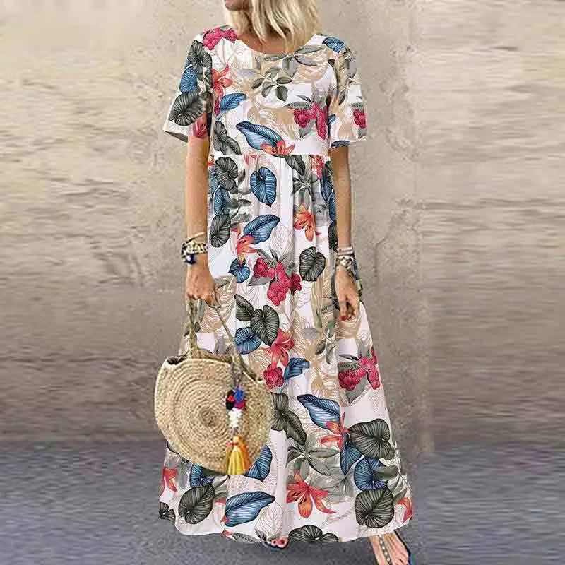 Women's Printed Dress – Jussara – Beige