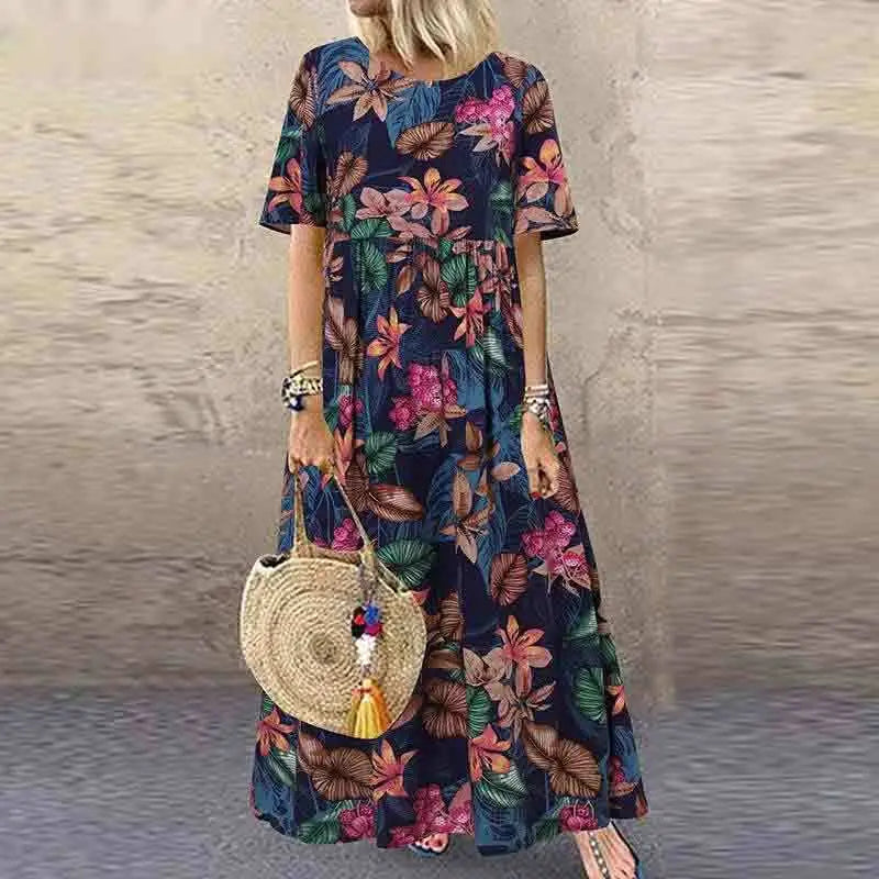Women's Printed Dress – Jussara – Navy