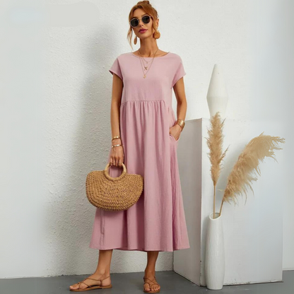 Women's Solid Dress – Lorraine – Pink