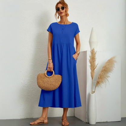 Women's Solid Dress – Lorraine – Blue