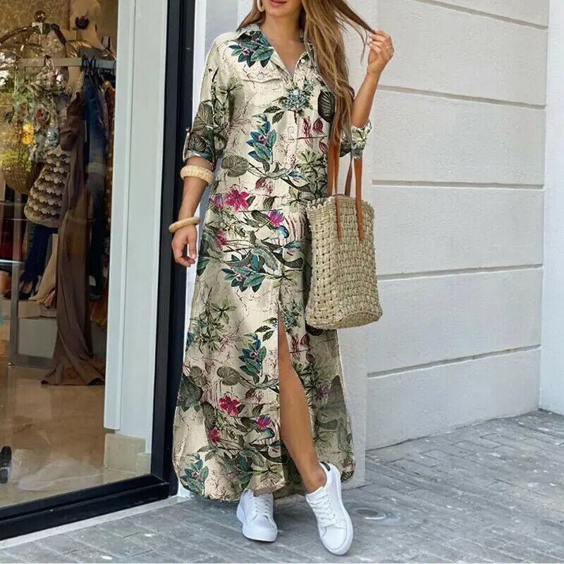 Women's Long-Sleeve Dress – Alexia – Floral
