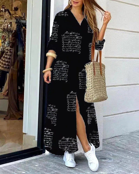 Women's Long-Sleeve Dress – Alexia – Black