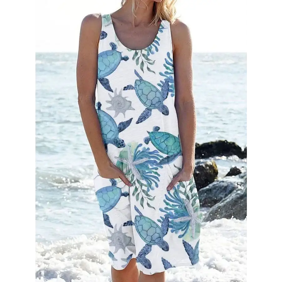 Women's Printed Midi Dress – Tullia – Tortoise Print