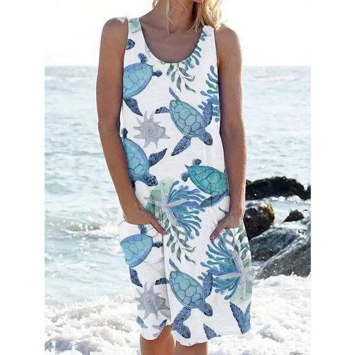 Women's Printed Midi Dress – Tullia – Tortoise Print