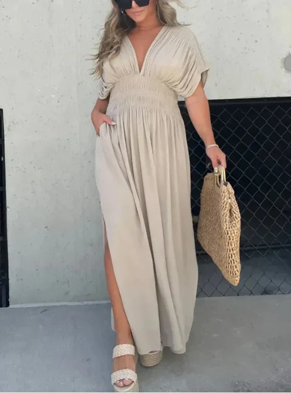 Women's Relaxed Maxi Dress – Maude – Apricot