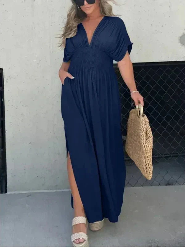 Women's Relaxed Maxi Dress – Maude – Navy