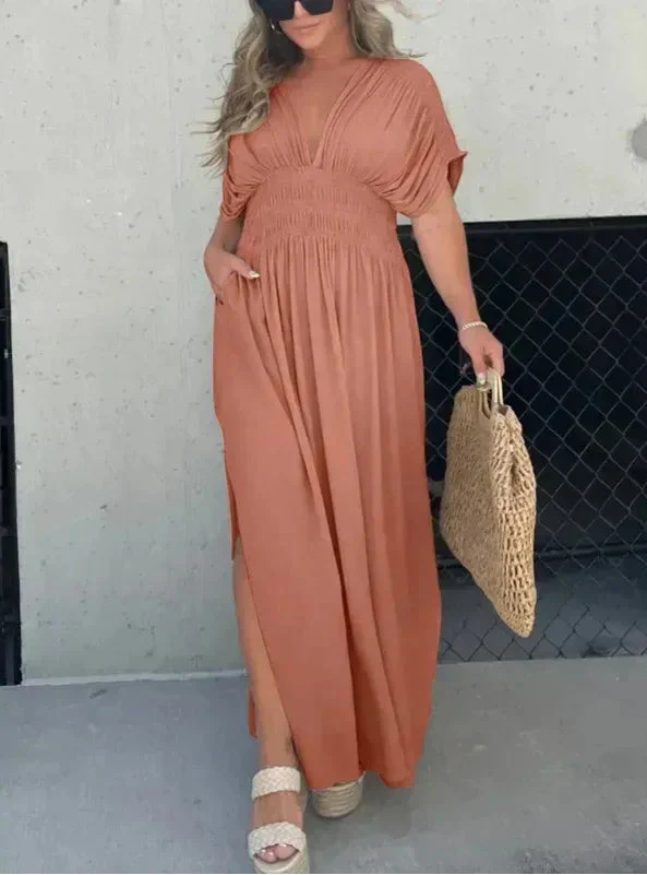 Women's Relaxed Maxi Dress – Maude – Rose Gold