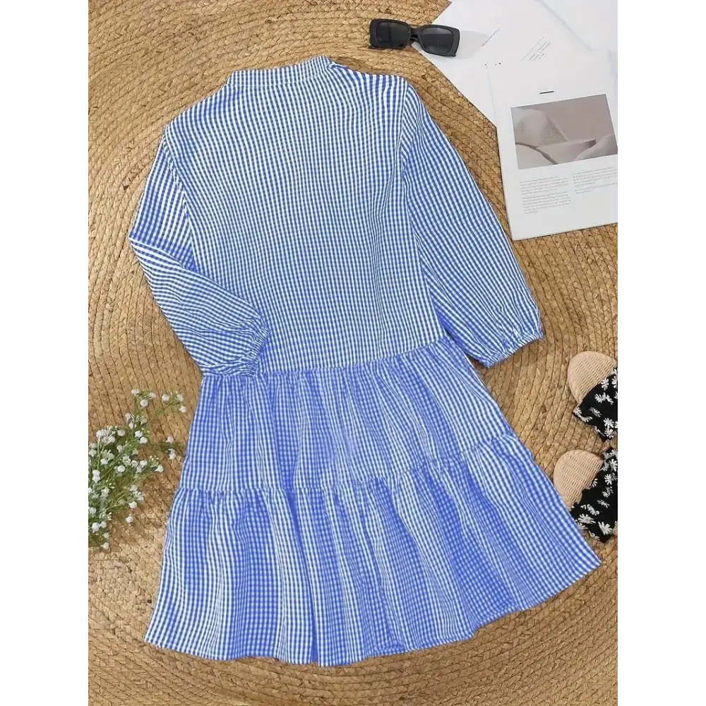 Women's Plaid Dress – Solene – Blue