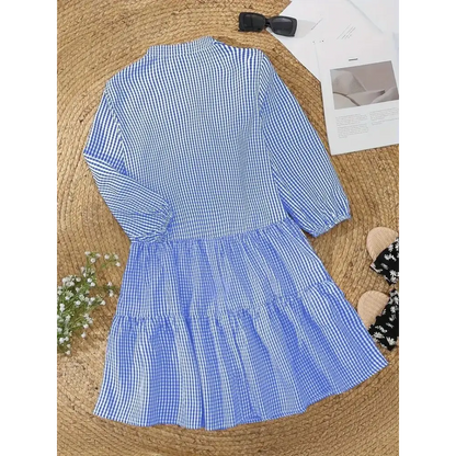 Women's Plaid Dress – Solene – Blue