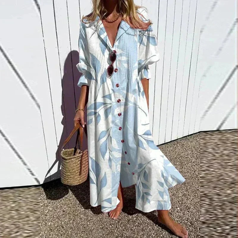 Women's Floral Dress – Erica – Light Blue
