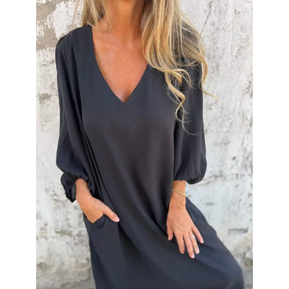Long V-Neck Dress – Bellamy – view 8