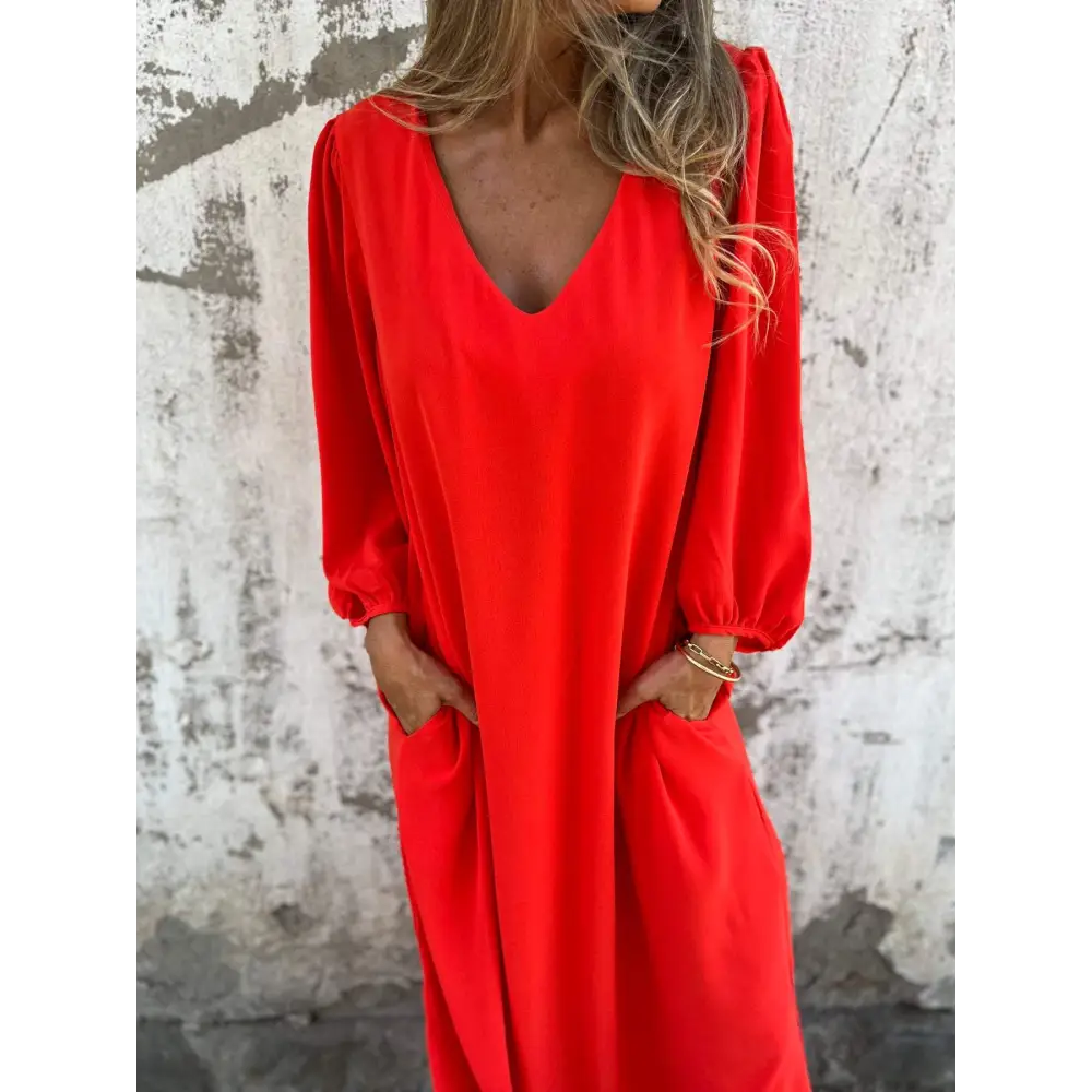 Long V-Neck Dress – Bellamy