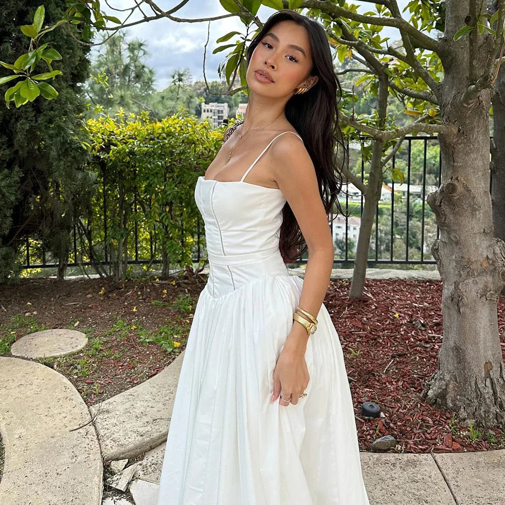 Long Corset Dress with Spaghetti Straps – Rosetta – view 4