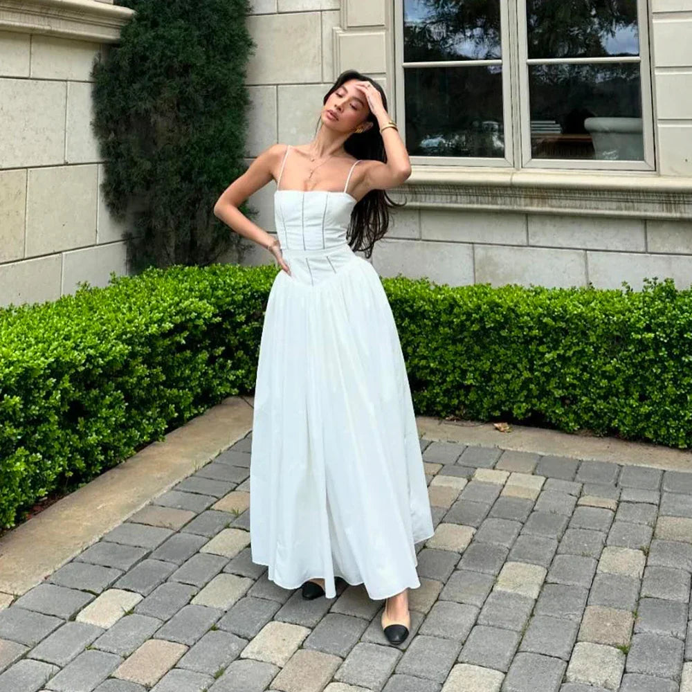 Long Corset Dress with Spaghetti Straps – Rosetta – view 2