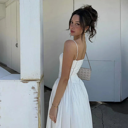 Long Corset Dress with Spaghetti Straps – Rosetta – view 5
