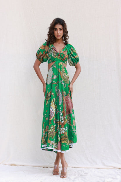 Long Floral Summer Dress with Puff Sleeves – Tilda