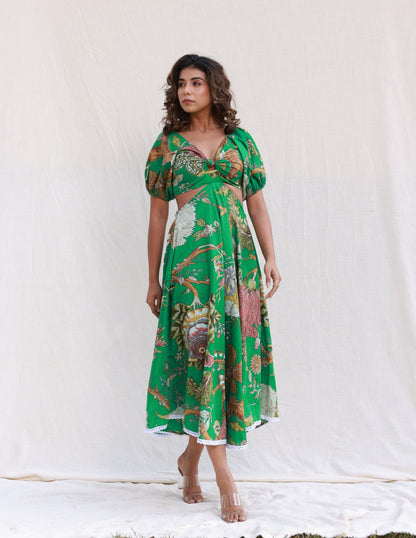 Long Floral Summer Dress with Puff Sleeves – Tilda – view 2