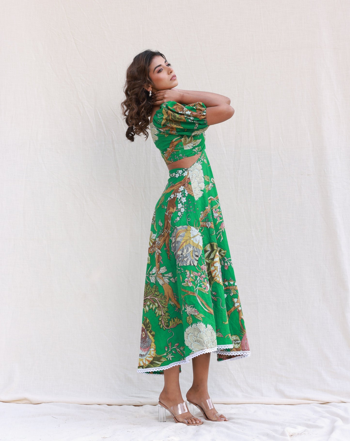 Long Floral Summer Dress with Puff Sleeves – Tilda – view 3