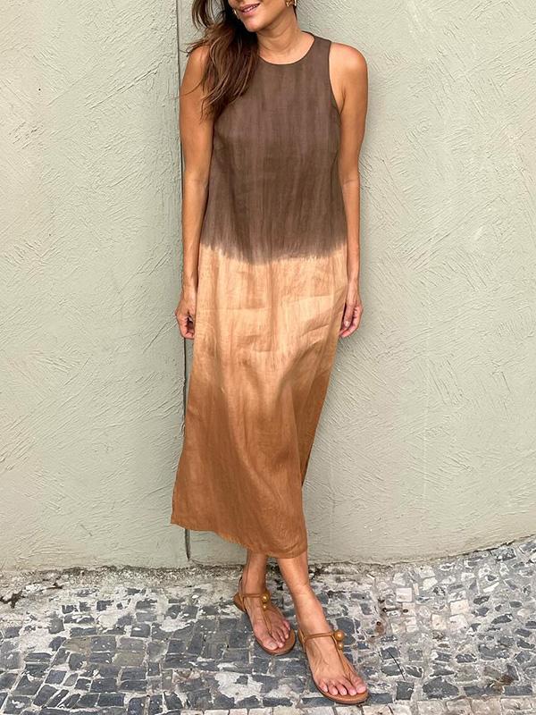 Women's Long Ombré Tie-Dye Dress with Slit – Lark – view 2