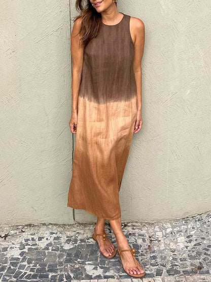 Women's Long Ombré Tie-Dye Dress with Slit – Lark – view 2