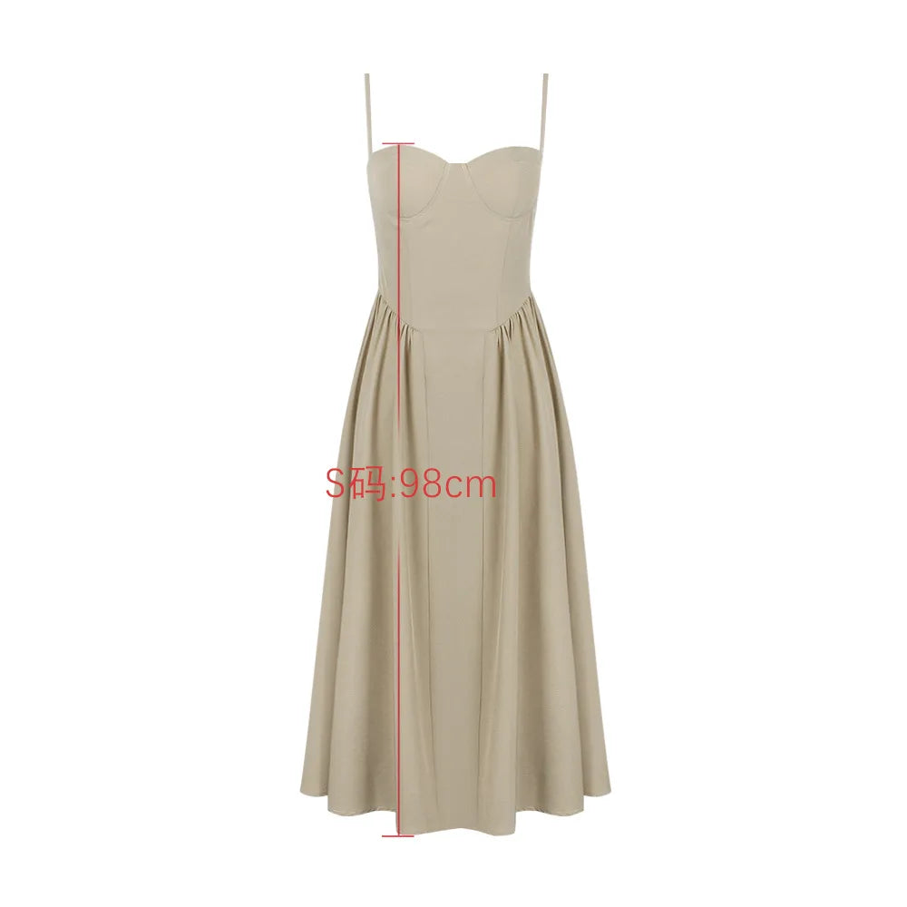 Women's Corset Midi Dress with Straps – Nia – view 6