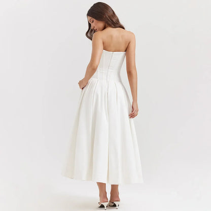 Women's Strapless V-Neck Dress – Ines – view 3