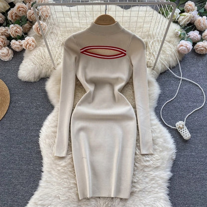 Women's Turtleneck Dress – Beatrix – Beige