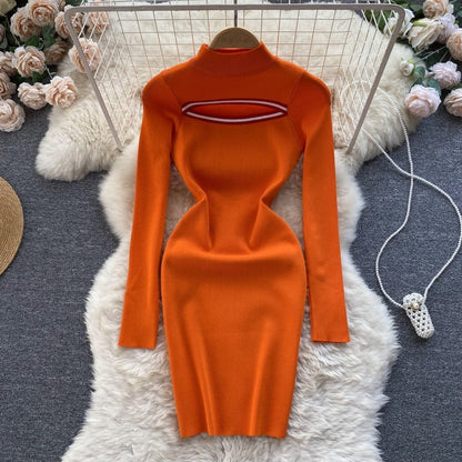 Women's Turtleneck Dress – Beatrix – Orange